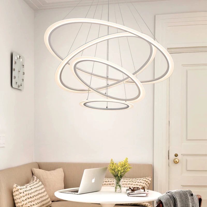 

Chandelierrec Online Modern LED lustre Pendant Lights For Living Dining Room AC110~260V Dimming Pendant Lamp Lampara de techo