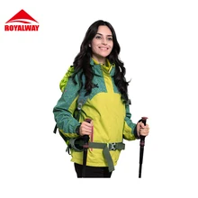 ROYALWAY 2Pieces Softshell Jacket Women Hiking Women Breathable Outdoor Waterproof Windbreaker Jacket#RFOL4411G
