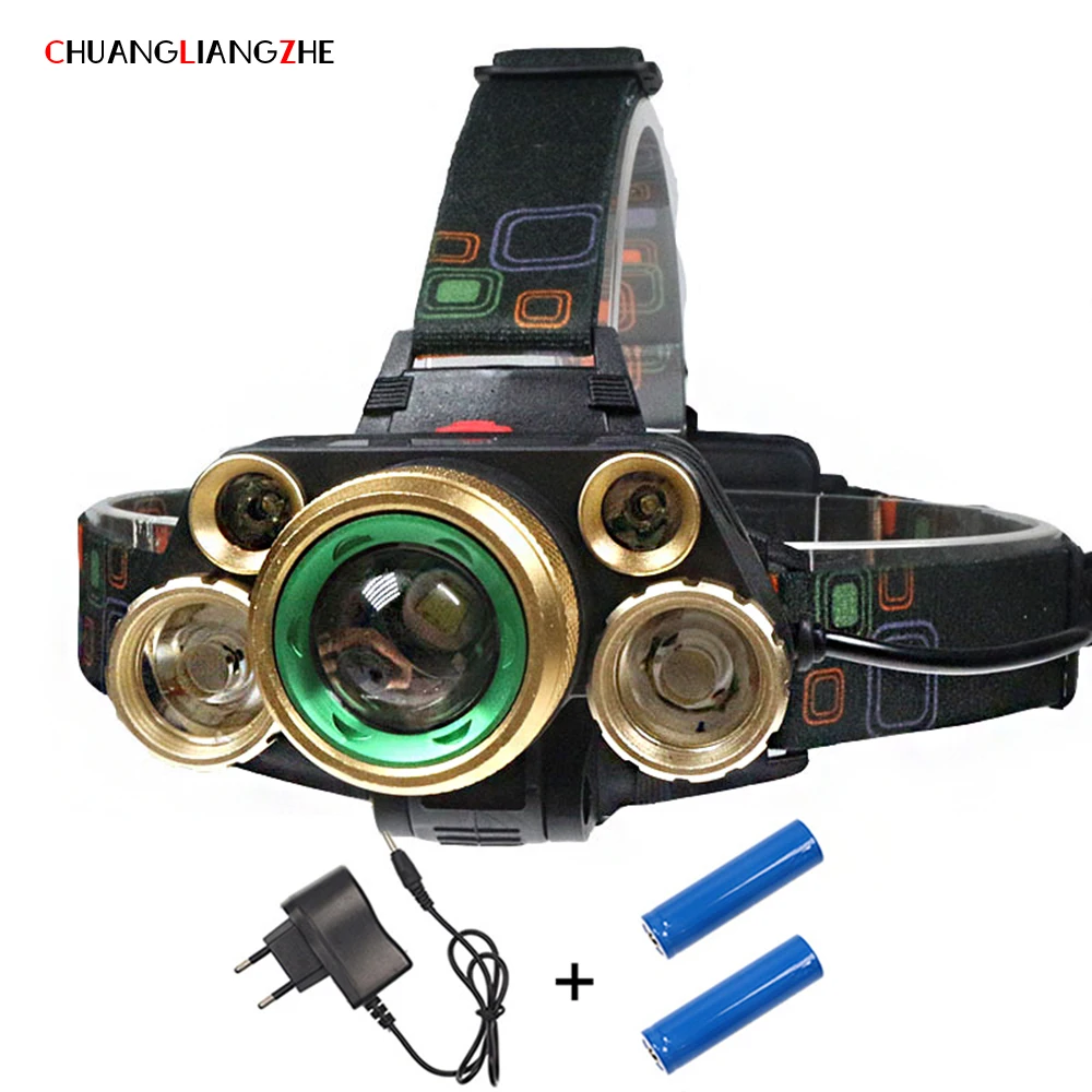 

CHUANGLIANGZHE LED Headlamp T6/Q5 Light Miner's Lamp 500 M Fishing Light Rechargeable Flashlight Super Bright Head-mounted 2000