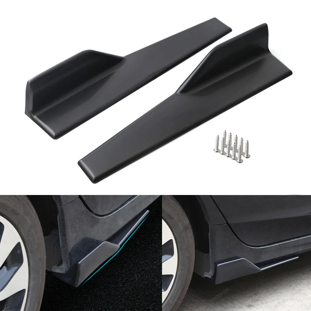 

2pcs/Set 18"x3.5" Universal Black Car Side Skirt Rocker Splitters Winglet Wings Anti-Scratch Protector Auto Vehicle Modified Kit