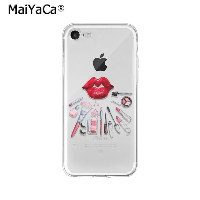 MaiYaCa Косметика Макияж Губная помада лак для ногтей мягкий чехол для телефона из ТПУ для iPhone 5 5Sx 6 7 7plus 8 8Plus X XS MAX XR