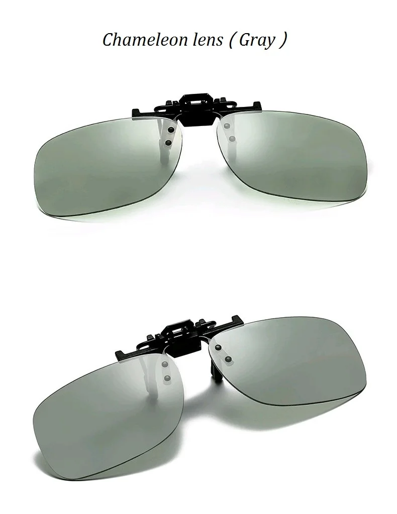 Фотохромные поляризованные солнцезащитные очки с клипсами, квадратные, откидные, для вождения, ночного видения, желтые, серые, анти-UVA, анти-уфв, на клипсах, UV400