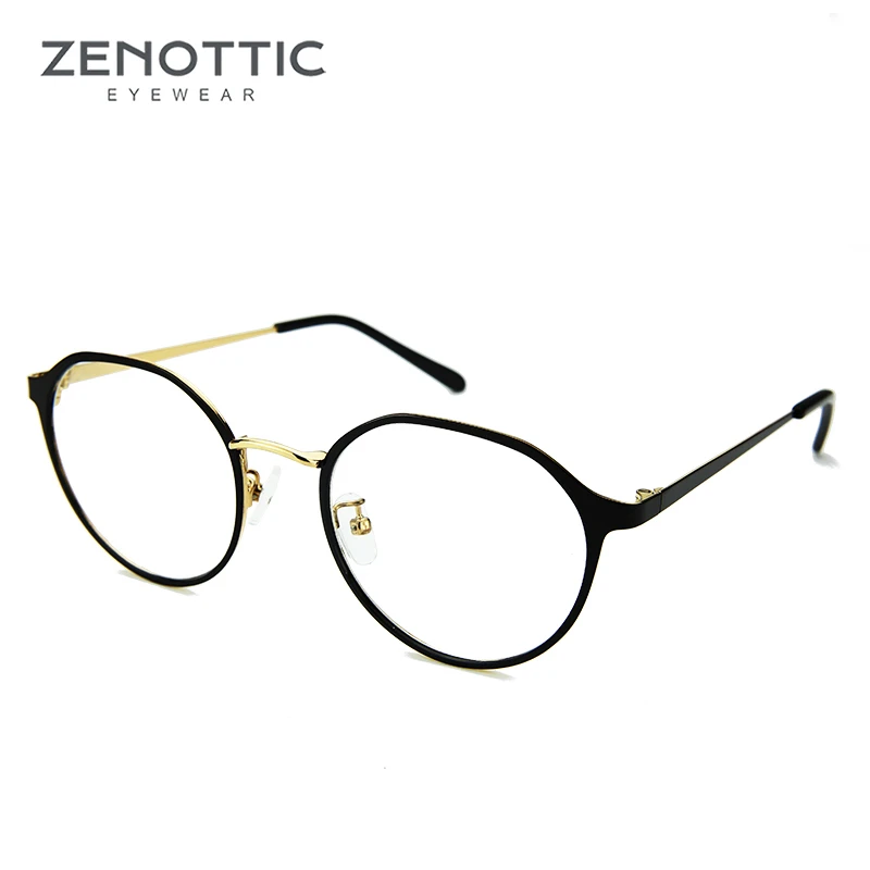 ZENOTTIC ретро очки Рамка Для женщин Оптические очки от близорукости рамка Винтаж прозрачный по рецепту, оправа для очков, BT3102 - Цвет оправы: Black