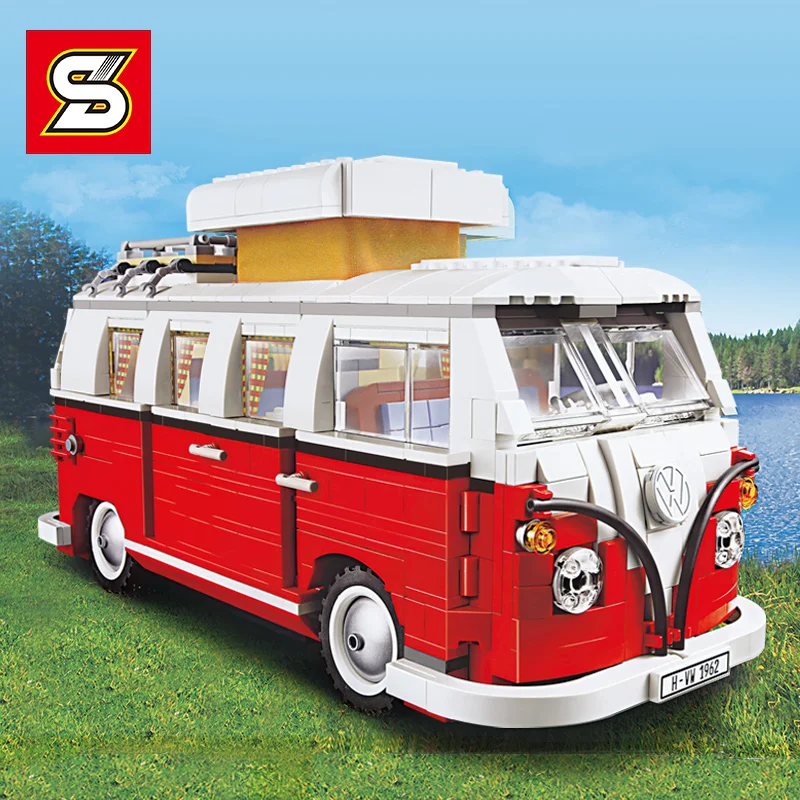

CREATOR 1174 Camper van T1 car model set Building blocks bricks compatible legoingLYS 10220 educational toy boy girl GiftS