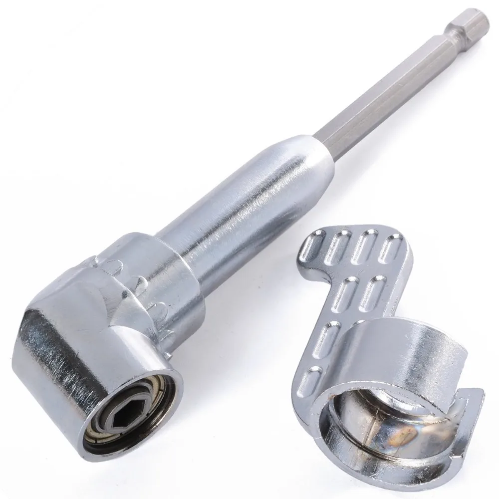 1 4 Inch Power Drill Tool Right Angle Driver Hex Magnetic Screwdriver Angled Bit Holder Silver