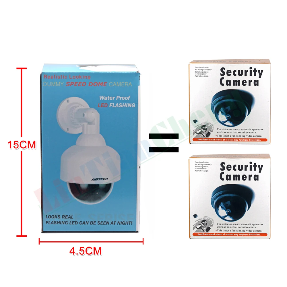 LINTIANCHENG поддельные охранных видеонаблюдения с красным светодиодом Открытый водонепроницаемый CCTV Манекен камера купол