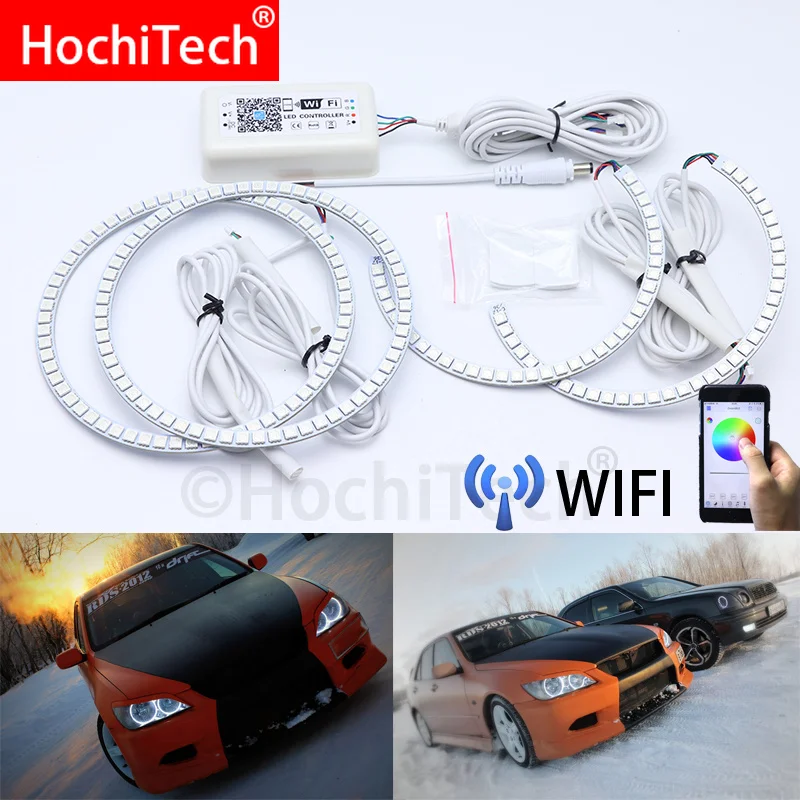  Wifi Wireless RGB Multi-Color LED Angel Eye Halo Rings Day Light DRL for TOYOTA Altezza Gita (Japan - 32988238319