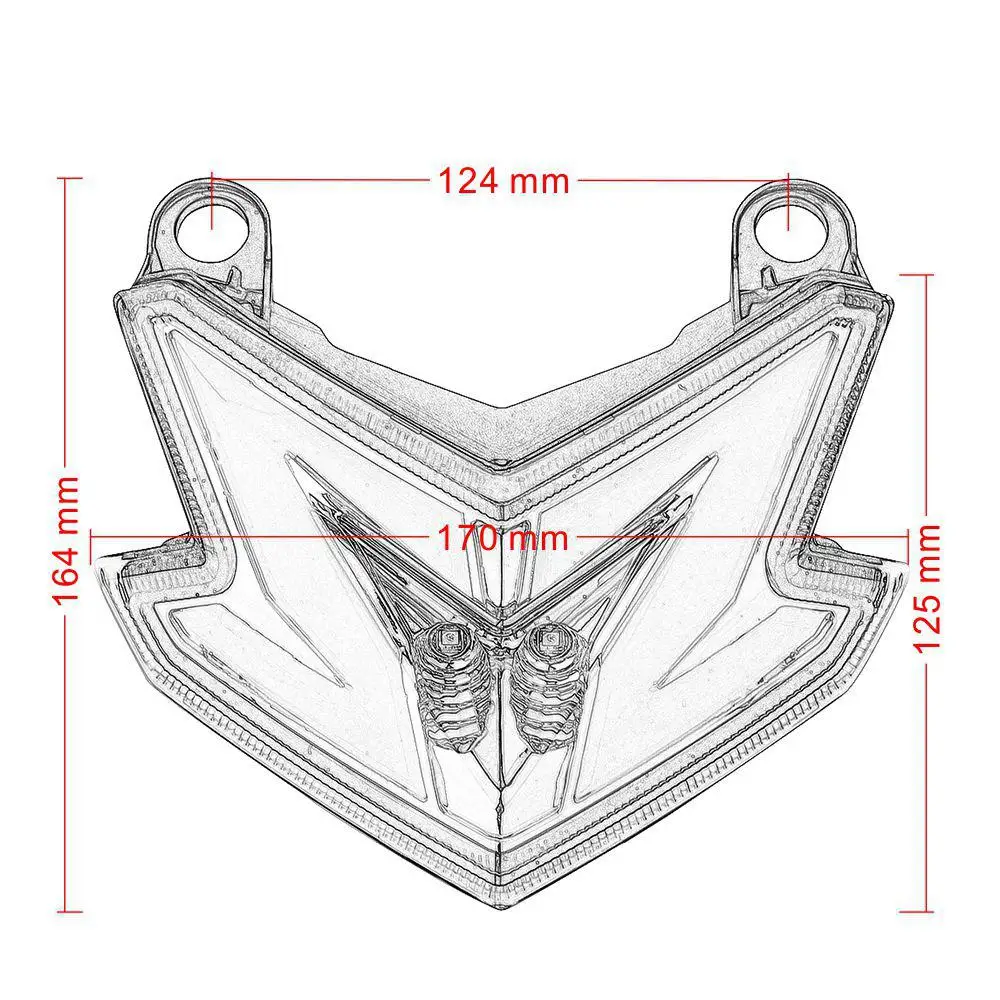 Мотоцикл Встроенный задний фонарь указатель поворота лампа для Kawasaki Z800 ZX6R 636 Z125 PRO