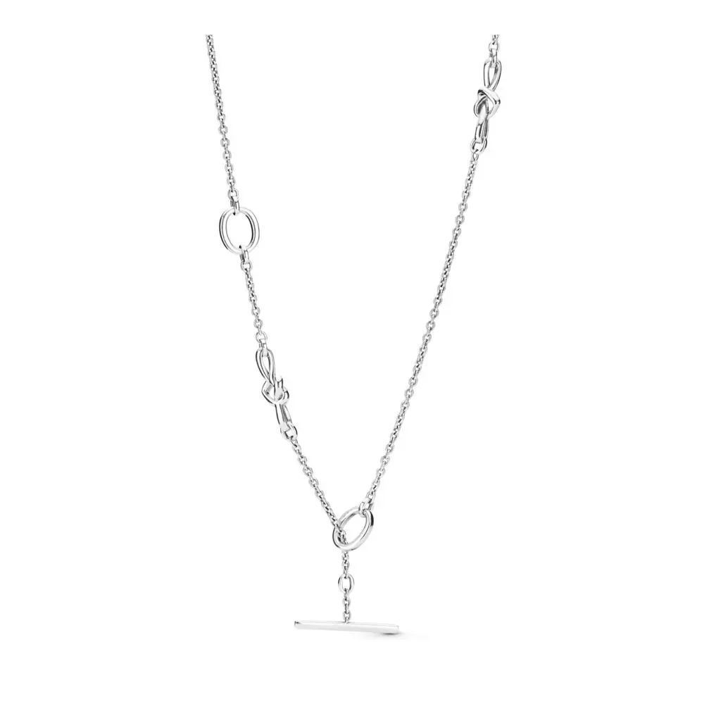 

2019 New 925 Sterling Silver Necklaces Round Bow Love Necklaces For Women Party Wedding Necklaces Jewelry