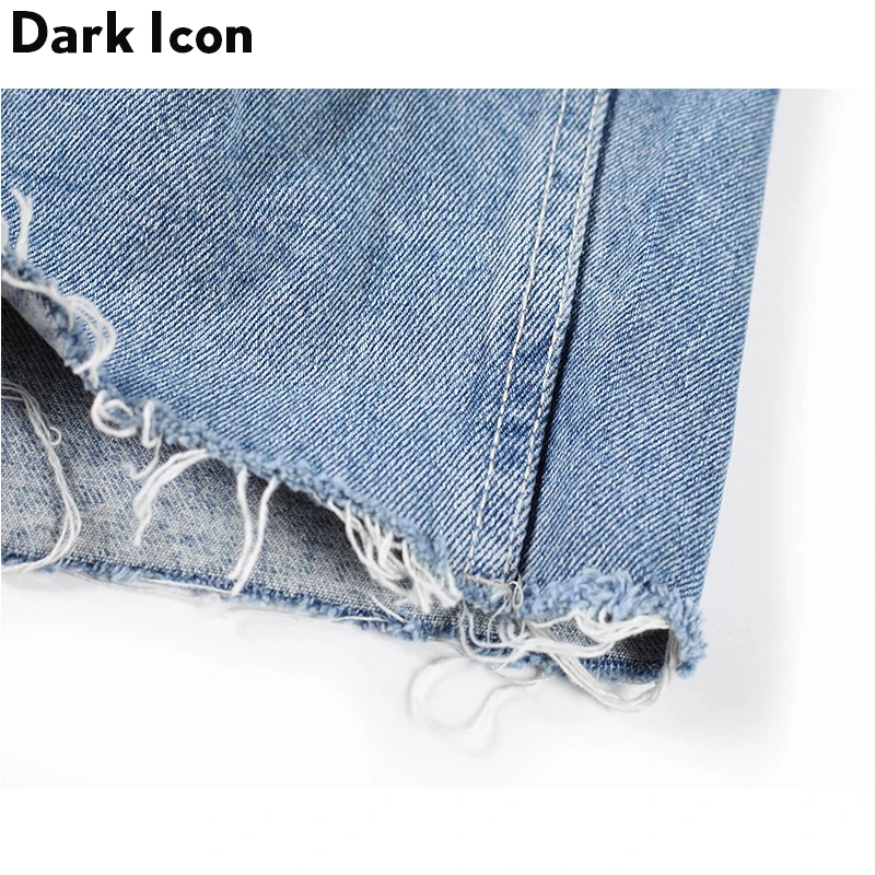 Мужские джинсовые шорты Dark Icon свободные винтажные с открытой кромкой лето