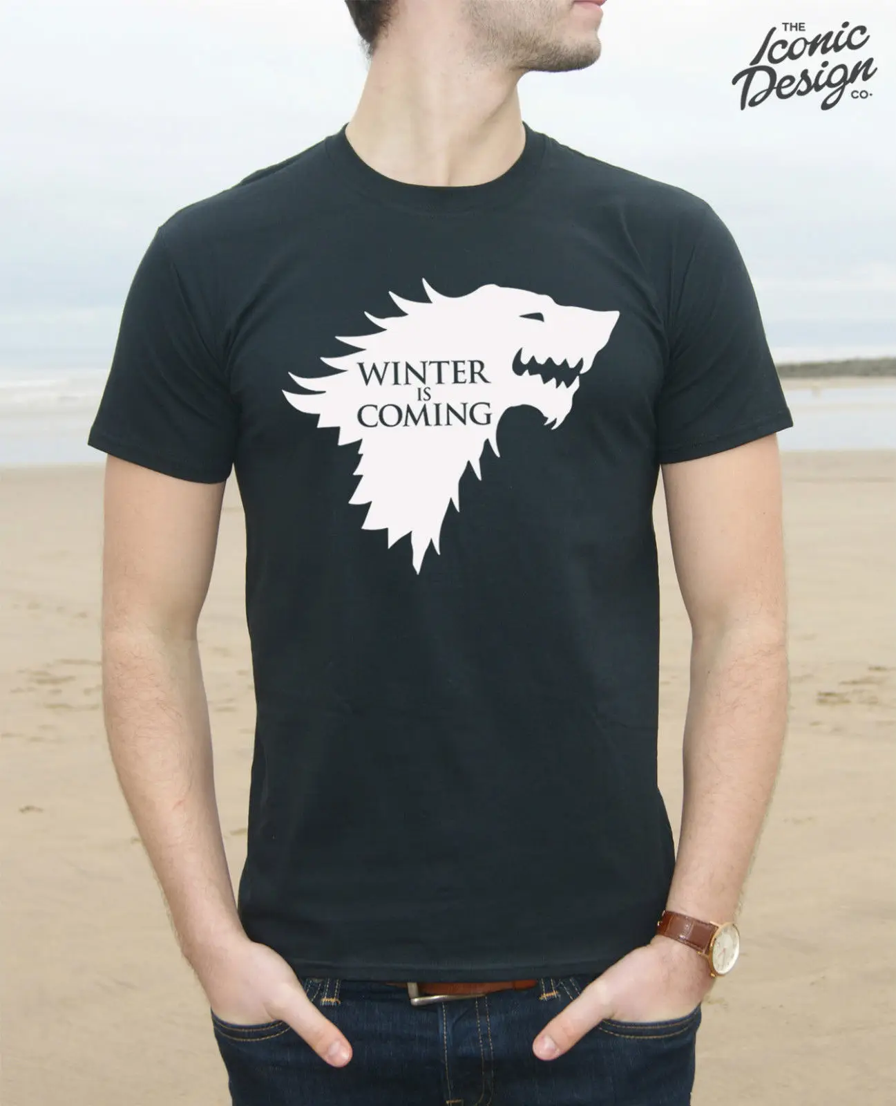 

Winter Is Coming T-shirt Top Christmas Gift Slogan GoT Wolf New T Shirts Funny Tops Tee New Unisex Funny Tops freeshipping