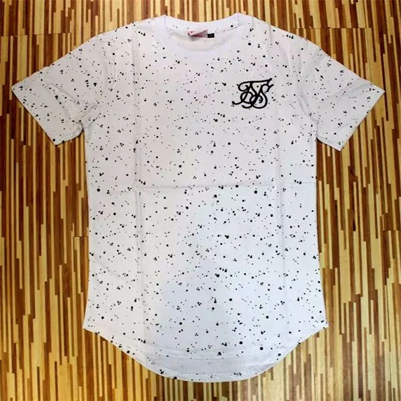 Beste Nieuwe heren ss Sik Zijde Kanye West splash inkt T shirt mannen casual hip hop onregelmatige cut rits korte mouwen T shirt top 4 kleuren