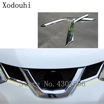 

For Nissan X-Trail XTrail T32/Rogue 2014 2015 2016 Car body cover ABS chrome trim Front up upper Racing Grid Grill Grille 2pcs