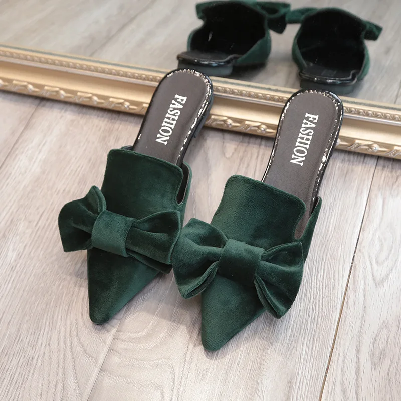 pink Plates Pointu Noeud Chaussures Amérique Nouvelles De Pantoufles 2018 Black Europe Mode Femmes Suède green Occasionnels Papillon YEanq