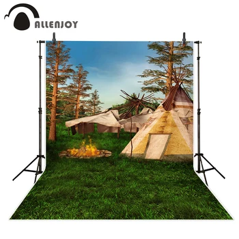 

Allenjoy background for photo Indian tents grass forest original natural backdrop photocall portrait shooting photo prop newborn