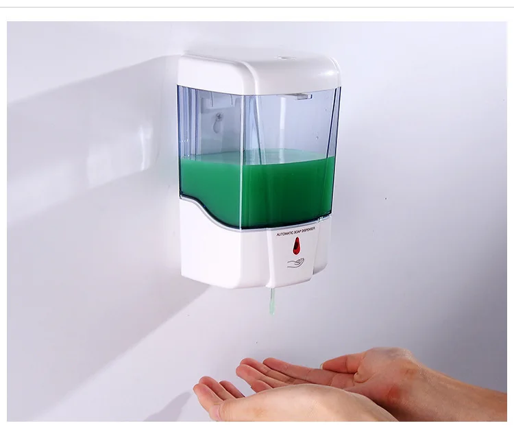 

Soap Dispenser Battery Powered 600ml Wall-Mount Automatic IR Sensor Touch-free Kitchen Soap Lotion Pump for Kitchen Bathroom