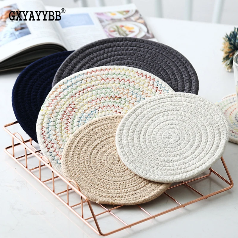 

4pcs thick woven insulation table mat Japanese place mat home anti-hot pad pad bowl mat coaster Nordic placemat for dining table