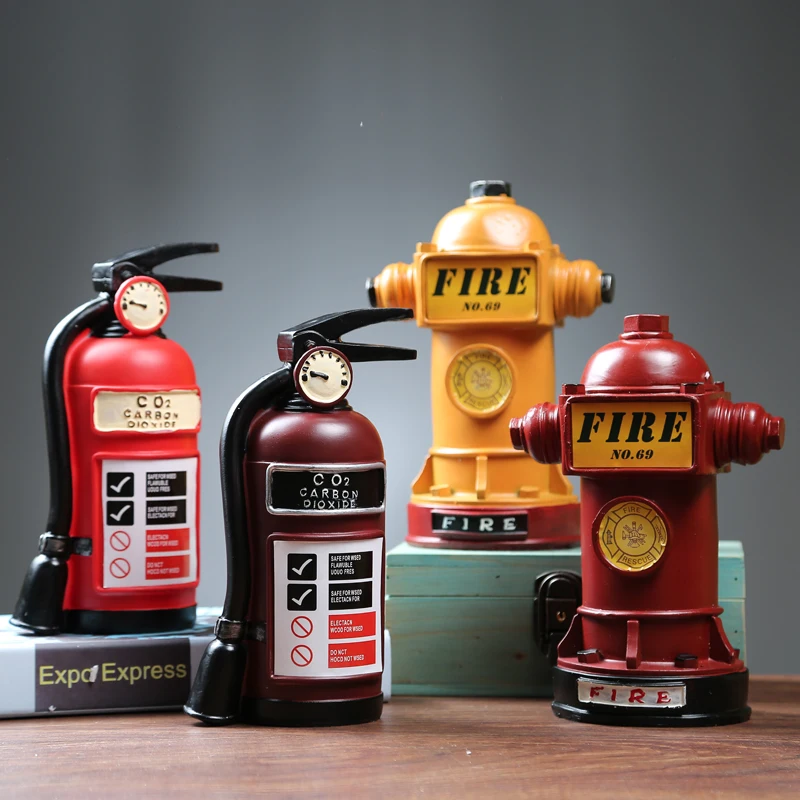 

Do Old Retro Fire Extinguisher Living Room Coffee House Decoration Creative Store Decor Cabinet Figures Props Statue crafts gift