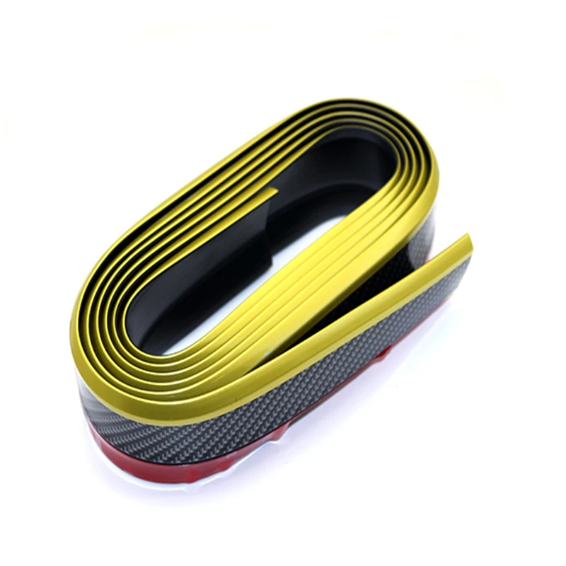 Универсальные автомобильные линии из углеродного волокна, резиновая полоска для бампера, автомобильная губная юбка, защита, внешняя передняя губа, белая, желтая, черная, синяя