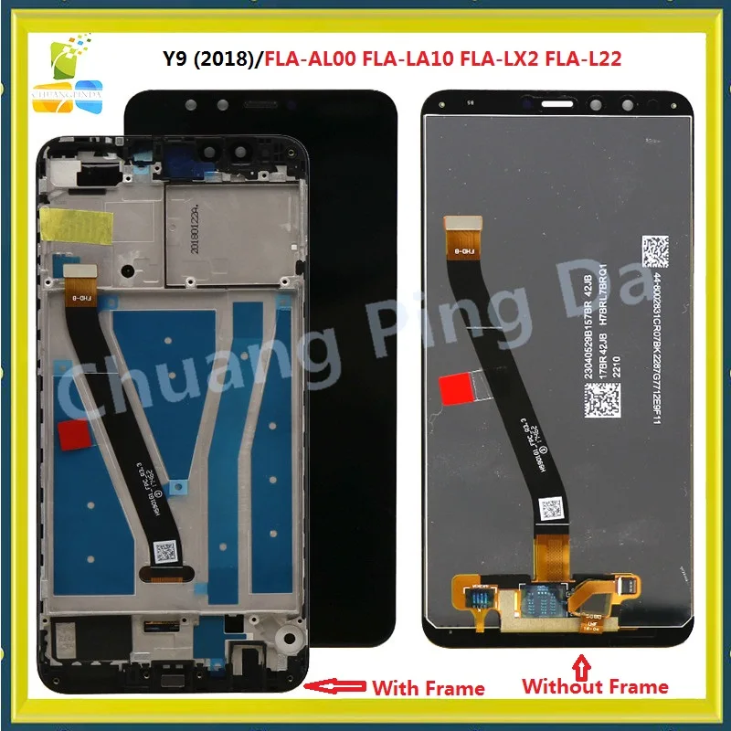 

For Huawei Y9 2018 LCD Display Touch Screen Digitizer Assembly Huawei Y9 2018 LCD With Frame FLA L22 LX2 LX1 Screen Replacement