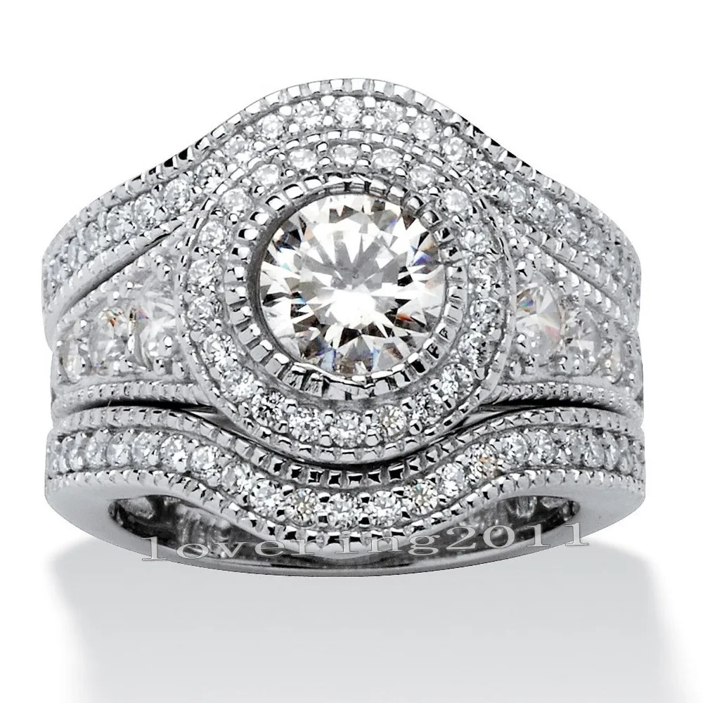 choucong antique jewelry 6mm stone 5a zircon stone 10kt white gold filled 3 engagement wedding band ring set sz 5 11 - Antique Wedding Rings For Sale choucong antique jewelry 6mm stone 5a zircon stone 10kt white gold filled 3 engagement wedding band ring set sz 5 11 - Antique Wedding Rings For Sale