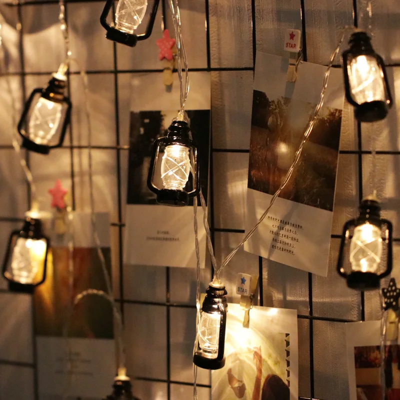 ins Vintage retro Water Oil Lamp Led outdoor garland fairy string Light for Christmas Ramadan Wedding Party Decoration