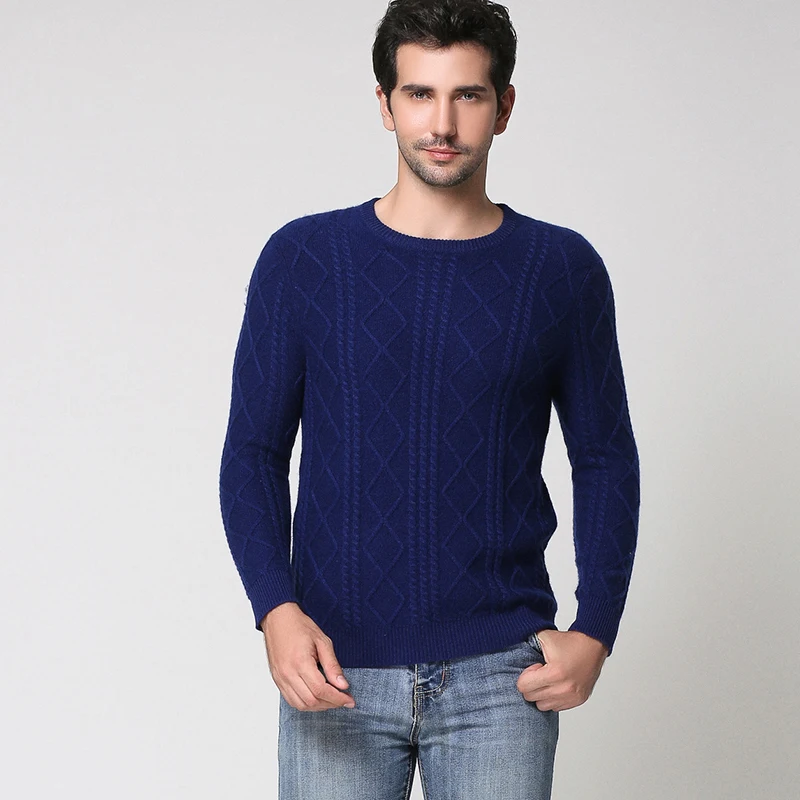 YYG Mens Slim Fit Warm Knitting Pure Color Long Sleeve V-Neck Pullover Sweaters