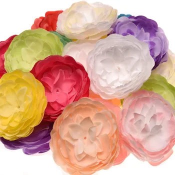 

50pcs Satin Scalloped edges Holiday Wedding Bridal Flowers Chiffon Ballerina Flowers DIY Flower Hair Accessories