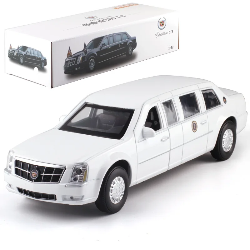Высокое качество Коллекция 1:32 Сплав литья под давлением моделирование расширенная версия Presidential Car DTS Limousine модель металлические игрушки автомобиль - Цвет: Белый