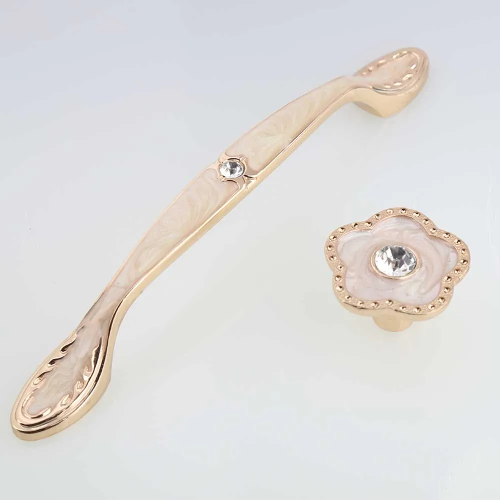 

96mm 128mm modern fashion furniture handles glass crystal drawer cabinet knobs pulls 5" gold dresser door handles resin handles