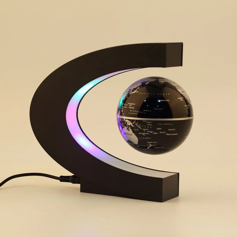 

Fashion Home Decoration LED Floating Tellurion C Shape Magnetic Levitation Floating Globe World Map With LED Light Santa Decor