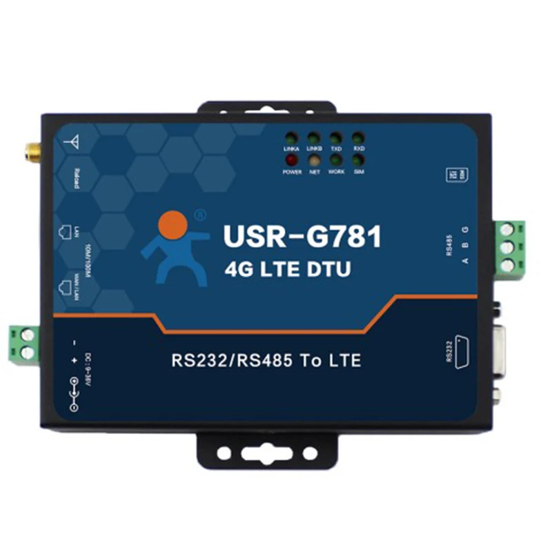 USR-G781 промышленный RS232 RS485 Серийный к сотовому модему 4G сетевой маршрутизатор DTU LTE