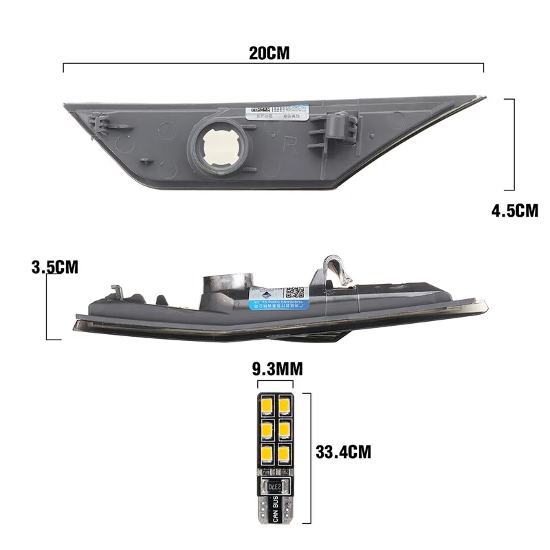 Светодиодный Копченый сбоку маркер сигнальные огни габаритные лампы объектив с T10 лампы для Honda Civic Для