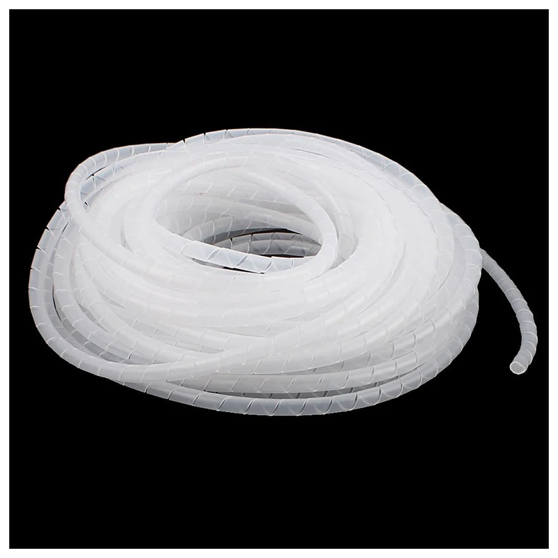 

Promotion! Cable Wire Organizer Manager Spiral Wrap Band 6mm Dia 15M Length White