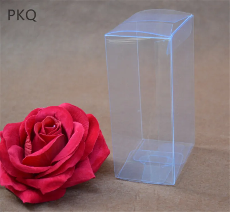 Оптовая продажа 4*4*10 см прозрачная коробка из ПВХ подарочная упаковка для игрушек