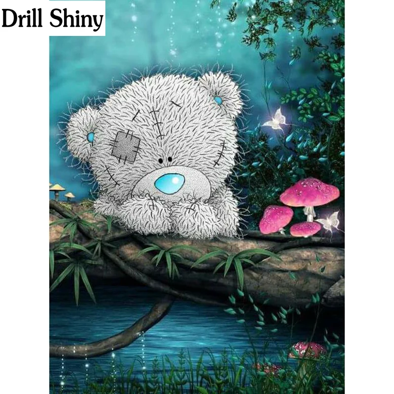 

5d diy diamond embroidery cartoon blue nose Bear diamond painting Cross Stitch full round Rhinestone mosaic decoration fc1832