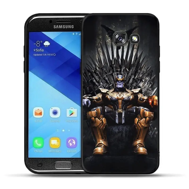 Принципиально для samsung Galaxy A30 A50 A3 A5 A6 A7 A8 A9 плюс крышка чехол черной Пантеры с изображением дедпула из комиксов Марвел танос ракушками