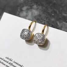 Самые модные дизайнерские брендовые свисающие серьги с карамельным камнем для женщин, роскошное розовое золото, 585 серебро, ювелирное изделие, смешанный свой собственный стиль, бижутерия