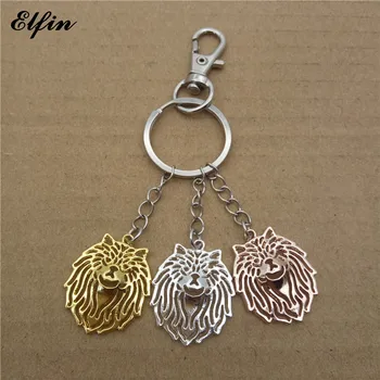 

Elfin Trendy Persian cat Key Chains Gold Color Silver Color Animal Pet Memorial Jewellery Persian cat Key Rings