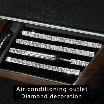 

Luxurious 1sets=8pcs Car outlet decorative stickers diamond shine air conditioning vent diamond crystal car outlet decoration