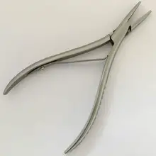 1 шт./лот 7 дюймов серебро Нержавеющая сталь наращивание волос плоскогубцы с маленькими желобками кератиновые инструменты для наращивания волос