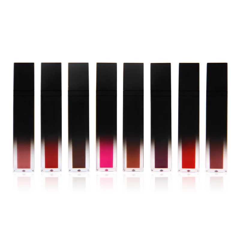 

No Logo Makeup Lip Gloss Lipgloss Lipsticks 8 Colors waterproof Matte Lipstick Lip Gloss Cosmetics Make Up Lip Gloss 50pcs