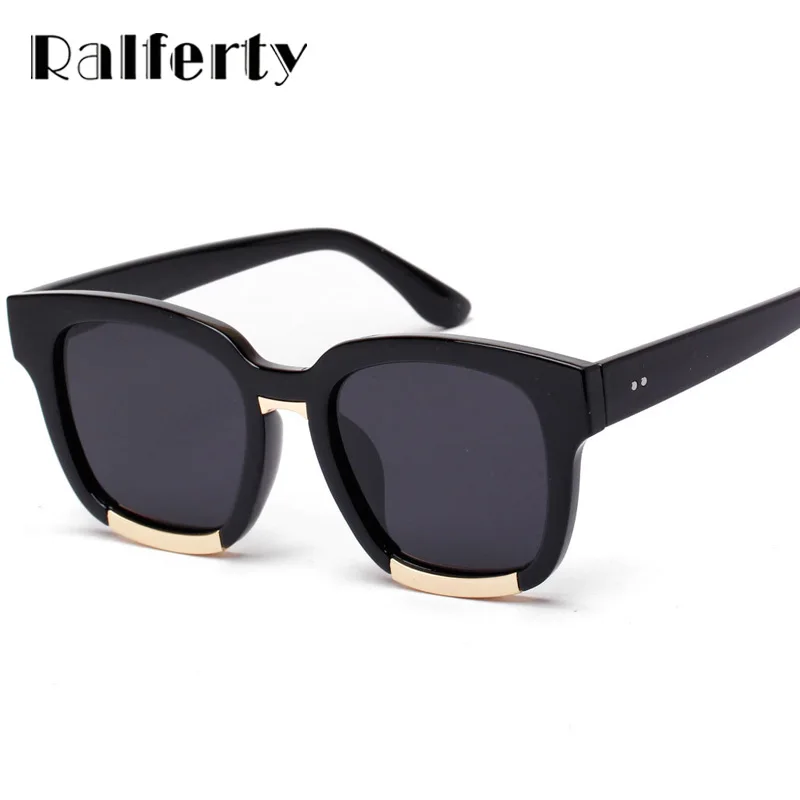 

Ralferty New Female Square Sunglasses Women Men Black Coating Mirrored Sun Glasses Brand Designer Retro Shades Oculos 1690