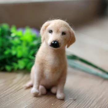 

1 Set Non Finished Felting Poked Free Shipping Handcraft Wool Felt Poked Set DIY Labrador Felt for Needle Material Bag