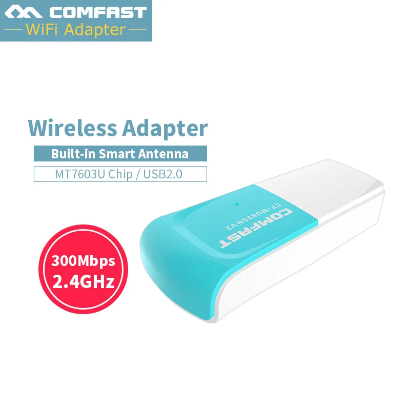 Comfast 300 м беспроводной usb адаптер Wi Fi 2 4 ГГц USB мини Dongle MT7603U сетевой карты с WPA PSK WEP