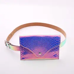 Женская поясная сумка из искусственной кожи, маленькая поясная сумка, модная Лазерная поясная сумка высокого качества