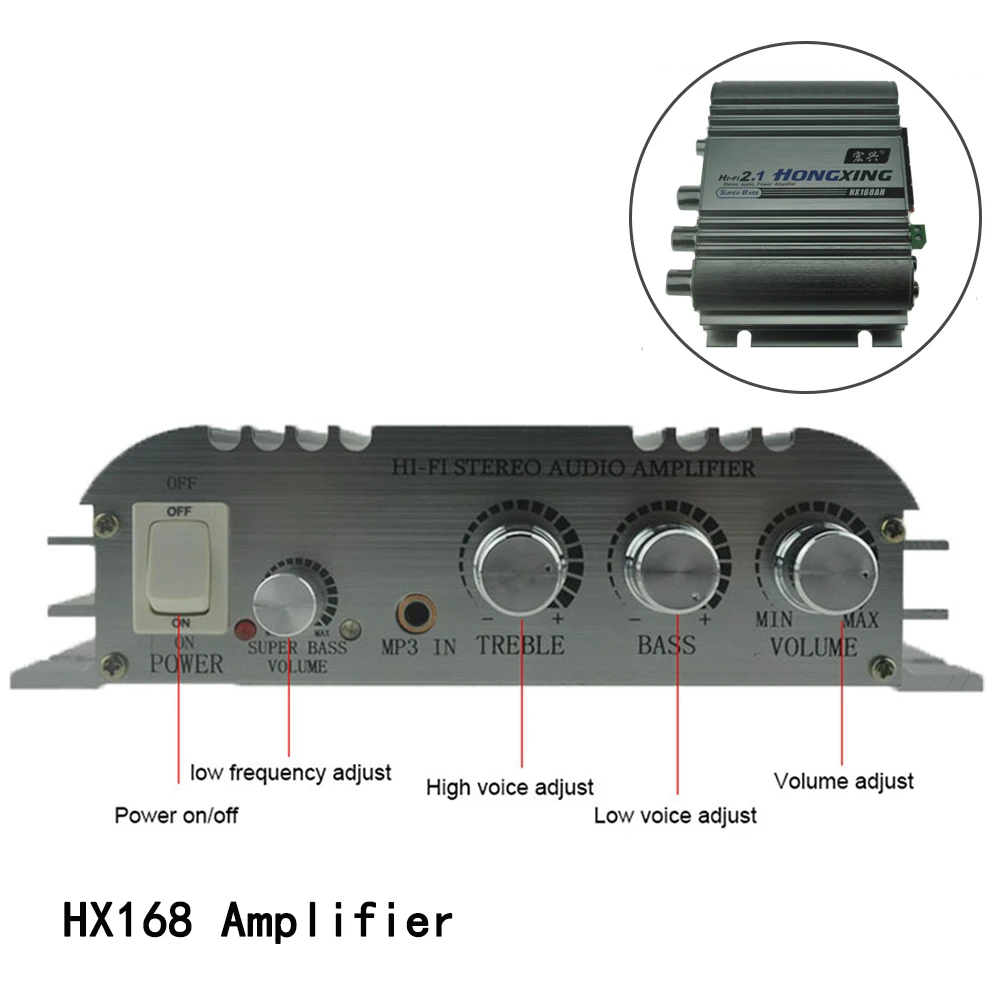 40WX2+60WX1 2.1 Channel Stereo Mini Computer Car Amplifier Subwoofer Out 12V Power Audio Amplifier