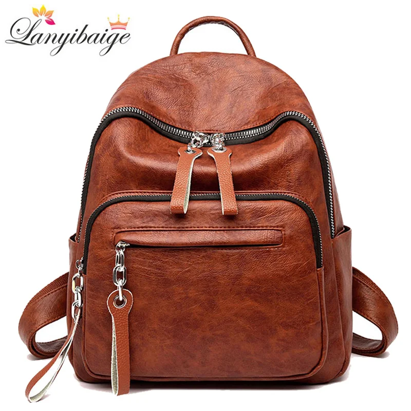 

Brand Women Backpack High Quality Leather School Bags For Girls Fashion Women Shoulder Bag Lady Big Capacity Travel Backpacks