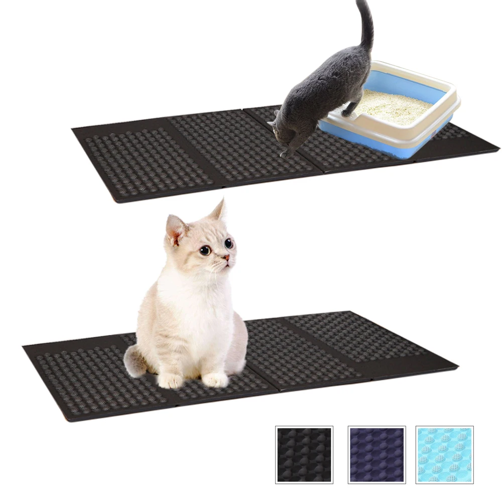 Foldable Cat Litter Mats Waterproof Pet Cat Litter Mats EVA Double