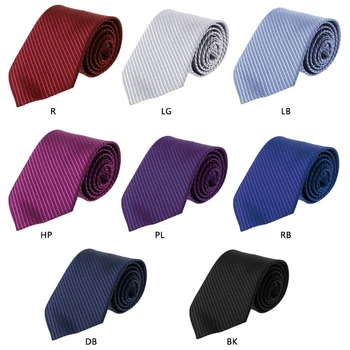 

Mens Solid Color Neck Ties Striped Luxury Classic Jacquard Woven Gentleman Decor